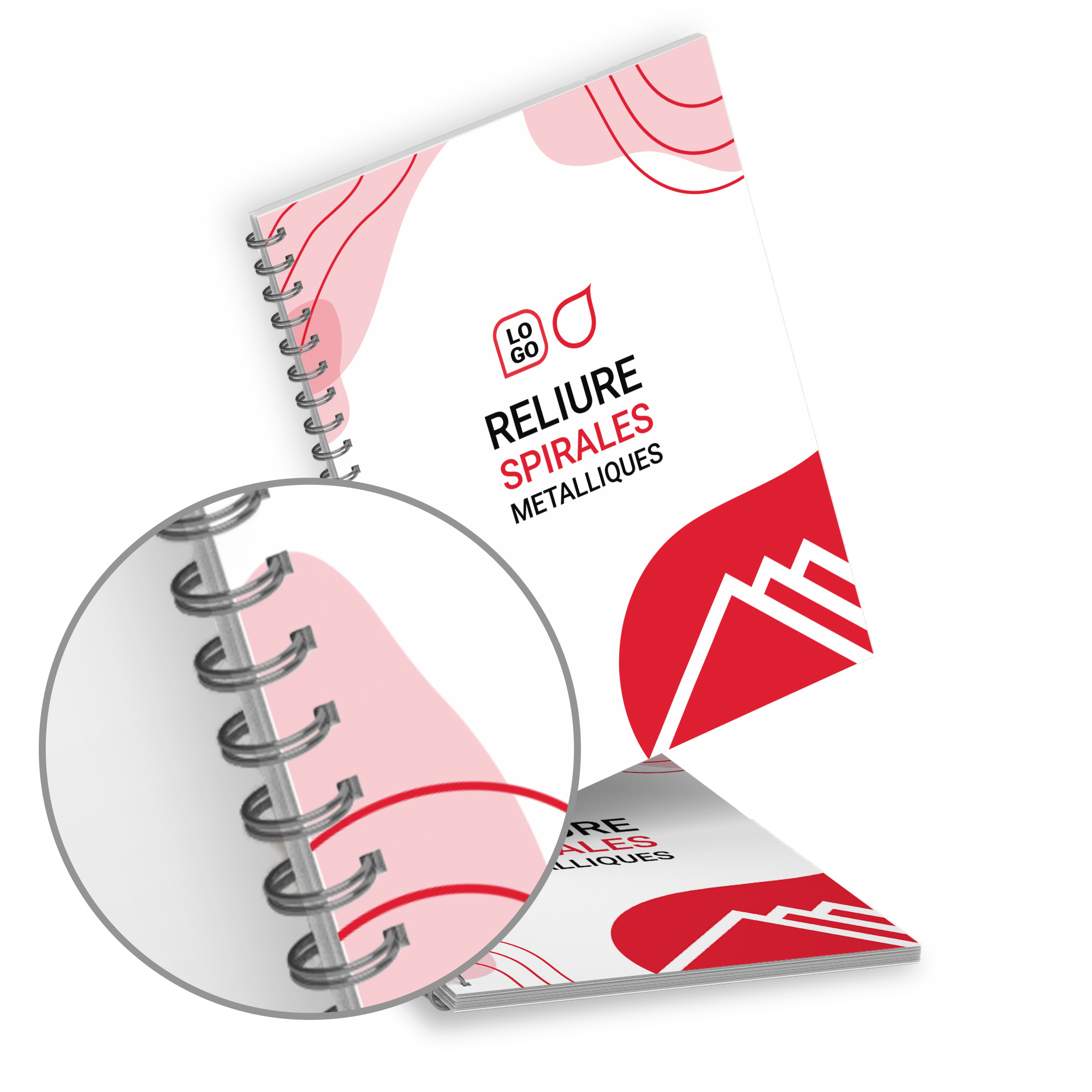 Rapport imprimé et relié avec une reliure métallique Wire'O