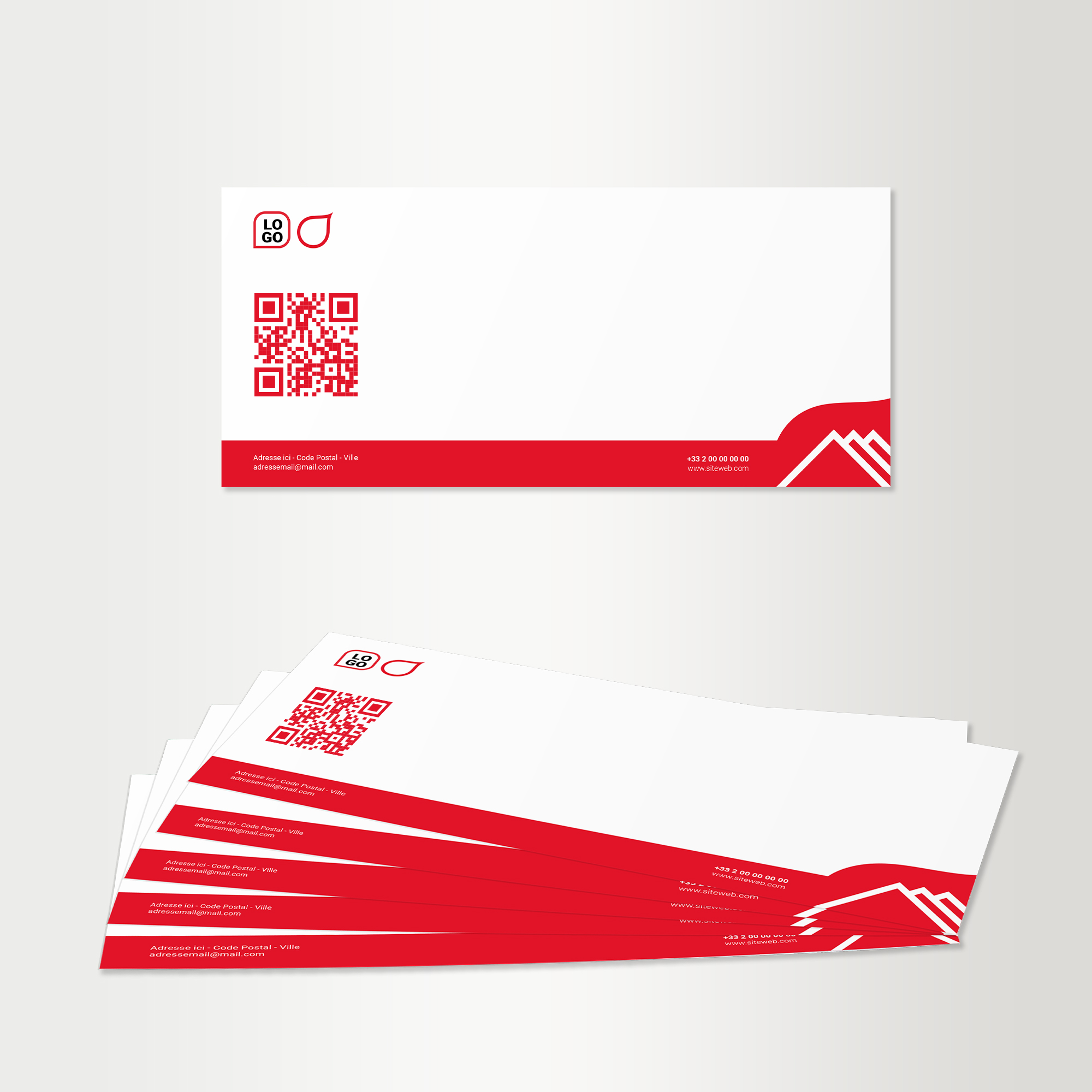 Cartes de correspondance professionnelle imprimées avec un Code QR