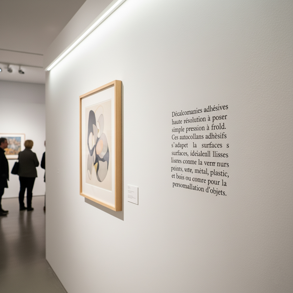Décalcomanies adhésives à poser directement sur les murs du musée